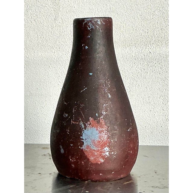Vintage Boho Studio Pottery Vase For Sale - Image 4 of 8