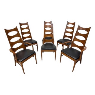 Mid-Century Modern Kent Coffey Perspecta Catseye Dining Chairs - Set of 6 For Sale