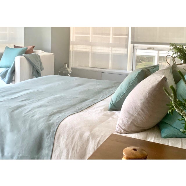 Cultivate a calm, organic ambiance with the Runyon Jade Moss collection by Plum Home. Woven from premium 100% linen...