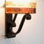 Brutalist Wrought Iron and Amber Glass Sconce attributed to Longobard, Italy, 1970s For Sale - Image 14 of 17