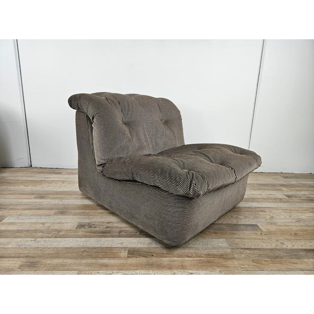 Vintage Striped Fabric Armchair, 1970s For Sale - Image 14 of 14