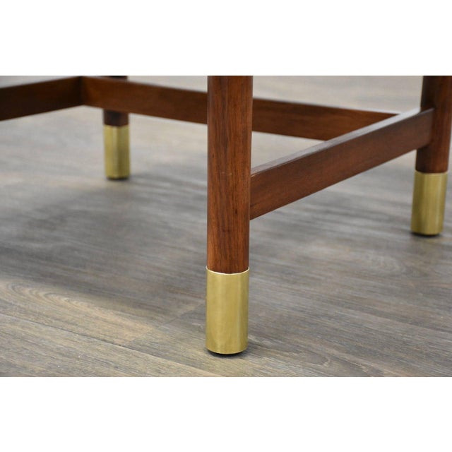 1960s Renzo Rutili Walnut and Brass Nightstand For Sale - Image 9 of 10