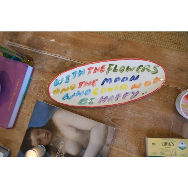 Coffee Table Decorative platter With the flowers and the moon who could not be happy by Tatiana Alida. A quote close to...