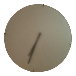 Paul Schudel for Designum Dk Frosted Glass Wall Clock, Netherlands, 1980 For Sale