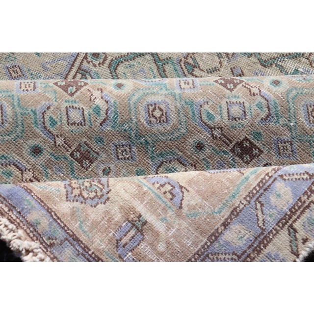 Vintage Persian Tabriz Rug With Floral Medallion in Earthy Tones With Brown For Sale - Image 12 of 13