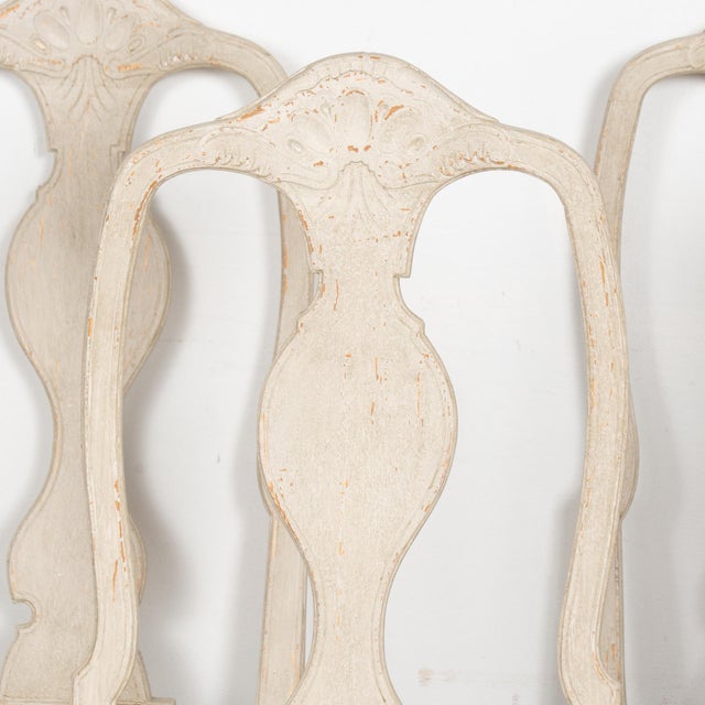 19th Century Swedish White Gustavian Dining Chairs, Set of 10 For Sale - Image 4 of 12