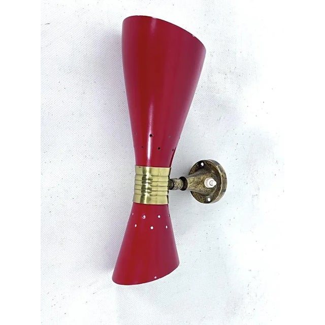 Mid-Century Italian Double Cone Wall Lamp from Stilnovo, 1950s For Sale - Image 12 of 12