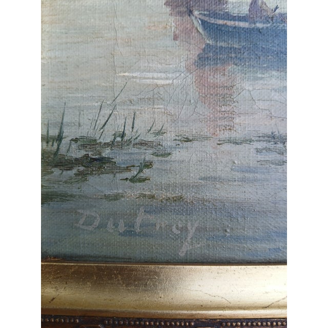 Adrien Dutrey, Sailboats on the Shore, 1890s, Oil on Canvas For Sale - Image 12 of 17