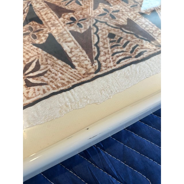 Early 20th Century Original Framed Tapa Cloth For Sale - Image 9 of 10