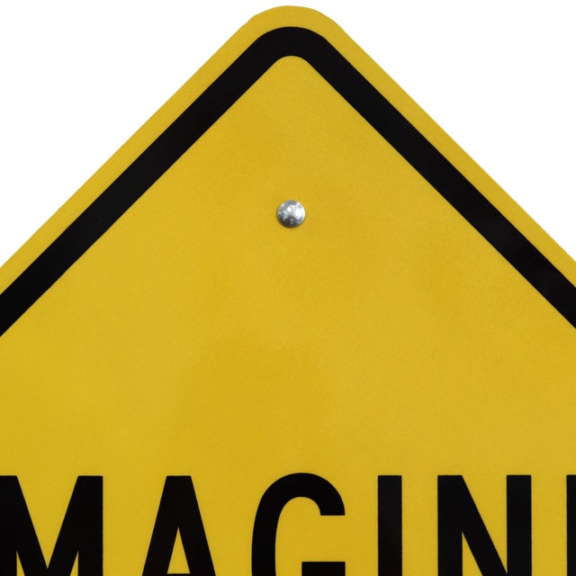 Imagine Art Here XXIV - Original Pop Art Street Sign Steel Wall Sculpture For Sale In Los Angeles - Image 6 of 9