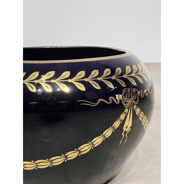 Cachepot Vase with Gold Details, 1950s For Sale - Image 4 of 5