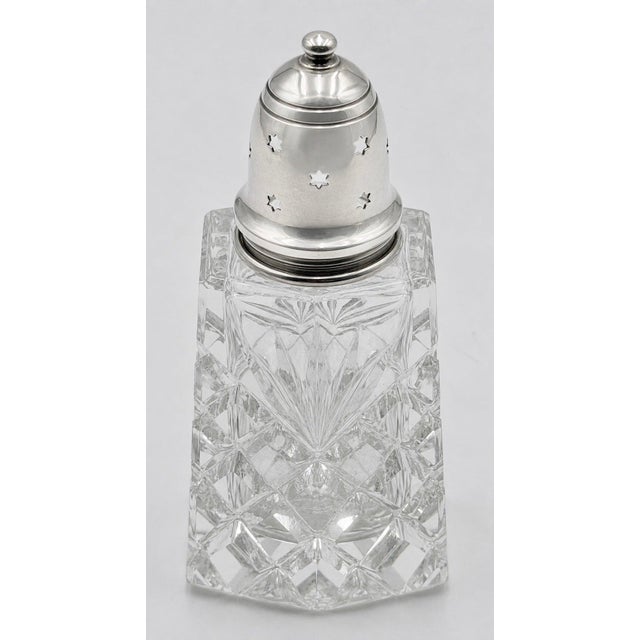 Traditional Goldsmiths & Silversmiths Co. Sterling and Cut-Glass Sugar Caster, 1911 For Sale - Image 3 of 8
