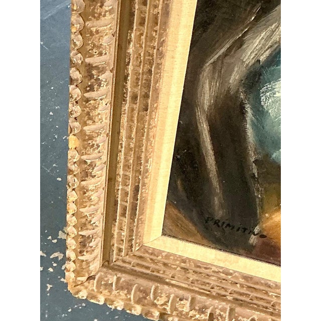 Vintage Expressionist Impasto Portrait in Wood Frame For Sale - Image 15 of 16