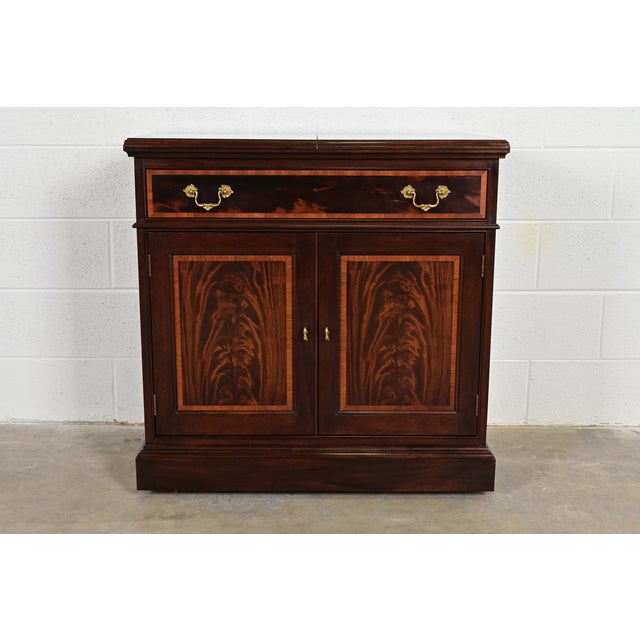 Stickley Georgian Flame Mahogany Flip Top Buffet Server or Bar Cabinet For Sale - Image 13 of 13