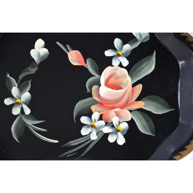 Shabby Chic Hand-Painted Tole Trays - Set of 6 For Sale - Image 3 of 5