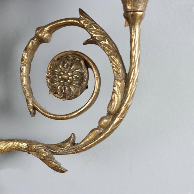 Neoclassical Style Gilt Bronze Wall Lights, Set of 2 For Sale - Image 4 of 8