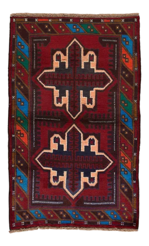 Vintage Persian Balouch Handmade Wool Rug