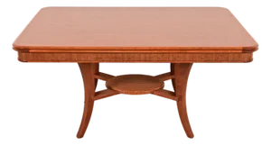 John Widdicomb Art Deco Walnut and Burl Wood Dining Table, Newly Refinished