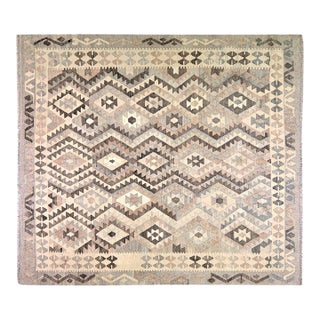 Afghan Navajo Style Kilim Flatweave Rug, 7'1"x7'9" For Sale