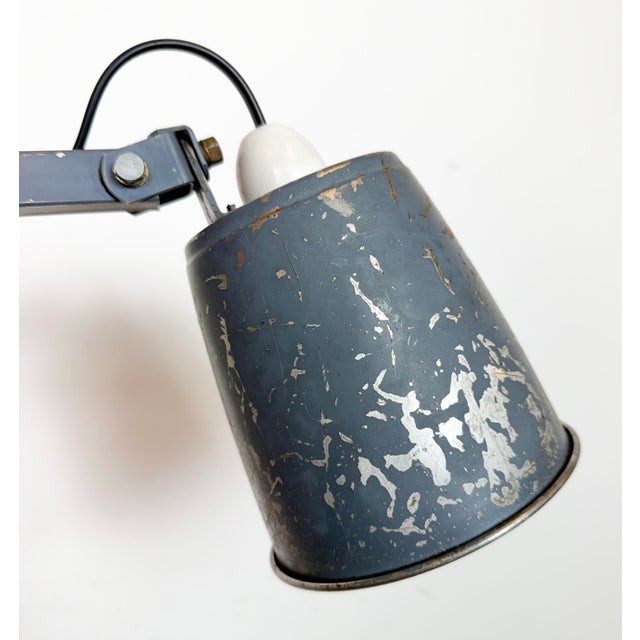 Industrial Grey Adjustable Wall Lamp from Memlite, 1960s For Sale - Image 13 of 18