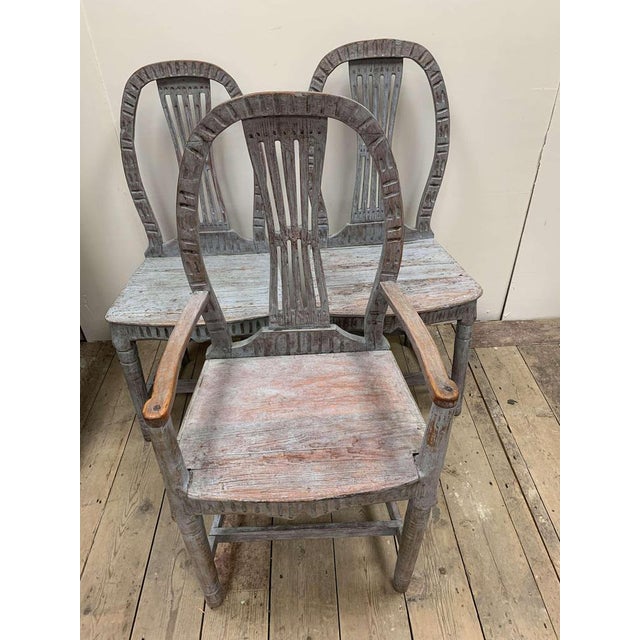 Swedish Painted Folk Chairs, 1900s, Set of 3 For Sale - Image 6 of 18