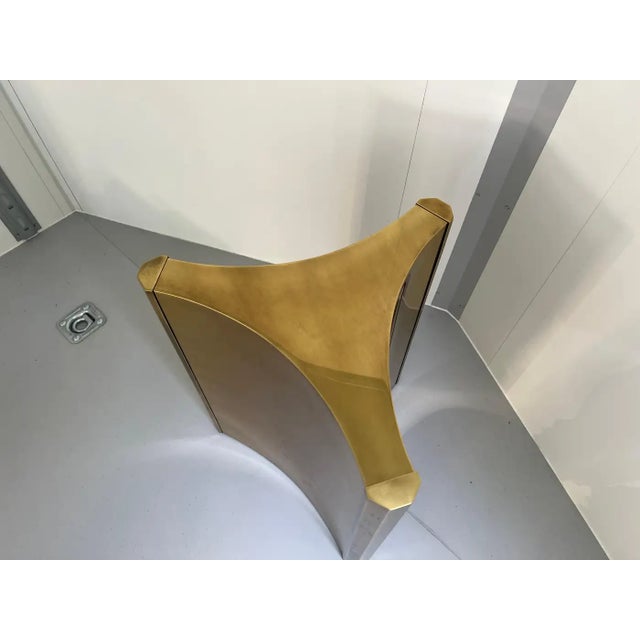 Mastercraft Brass 'Trilobi' Triangular Dining Table or Desk Bases, Circa 1970 For Sale - Image 9 of 16