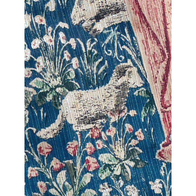 Blue Vintage French Aubusson Jaquar Tapestry, 1980s For Sale - Image 8 of 18