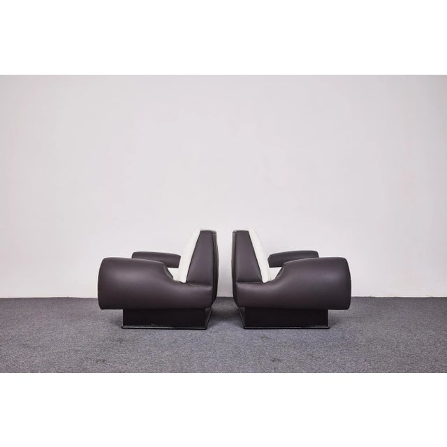 Art Deco Club Chairs with High Gloss Black Bases, 1940s, Set of 2 For Sale - Image 14 of 18