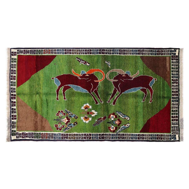 Pasargad DC Fine Hand Knotted Deer Gabbeh Rug For Sale - Image 4 of 5