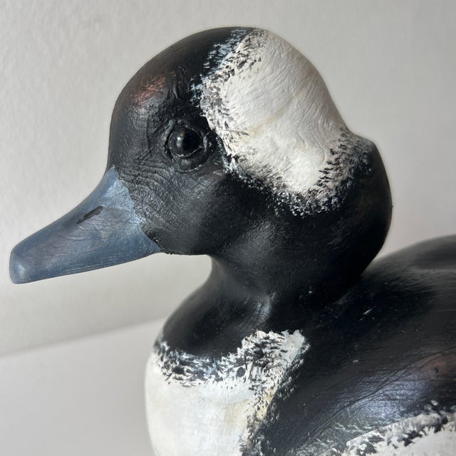 Vintage Hand Painted and Hand Carved Signed Buffelhead Drake For Sale - Image 10 of 12