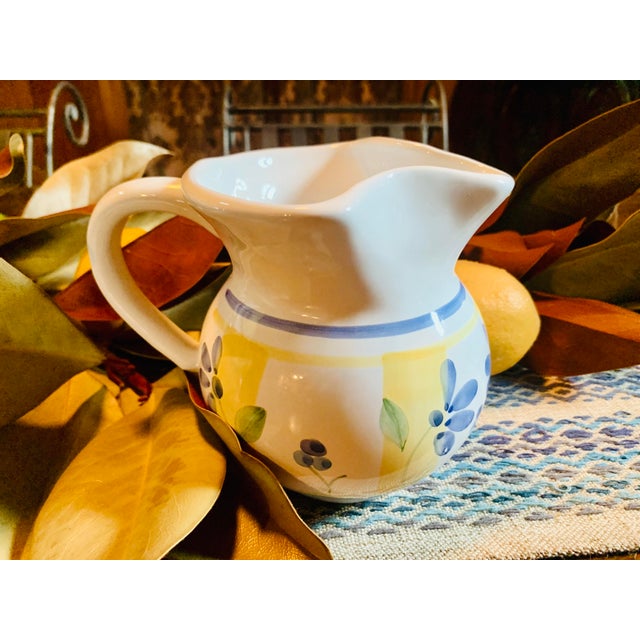 'Zafferano' by Caleca of Italy petite hand-painted pottery pitcher. A rare find as the company is now out of business. Add...