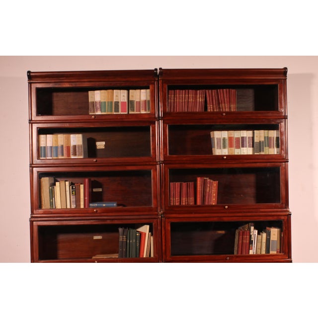 Antique Waterfall Bookcases in Mahogany from Globe Wernicke, 1900 For Sale - Image 4 of 11
