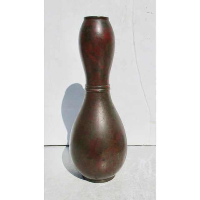 MCM Studio Japanese Bronze Vase Circa 70s For Sale - Image 4 of 11