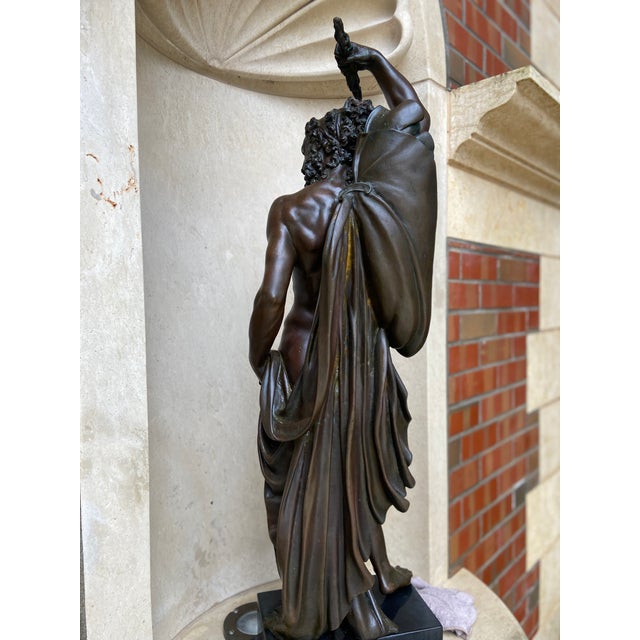 Mid 20th Century Italian Patinated Bronze Statuary Sculpture of Jupiter For Sale In San Francisco - Image 6 of 12