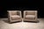 Mid-Century Modern Geraldo De Barros Pair of Armchairs in Blackened Steel & Taupe Mushroom Wool Bouclé, Brazil, 1970s For Sale - Image 3 of 11