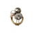 Late 20th Century Dagon 18k Yellow Gold and Platinum Pearl Diamond Brooch For Sale - Image 4 of 7