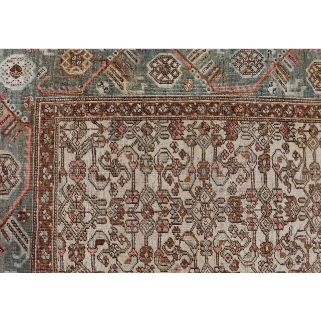 Beige Antique Persian Bidjar Rug With Dense All-Over Herati Design 4'3 X 6'5 For Sale - Image 8 of 12