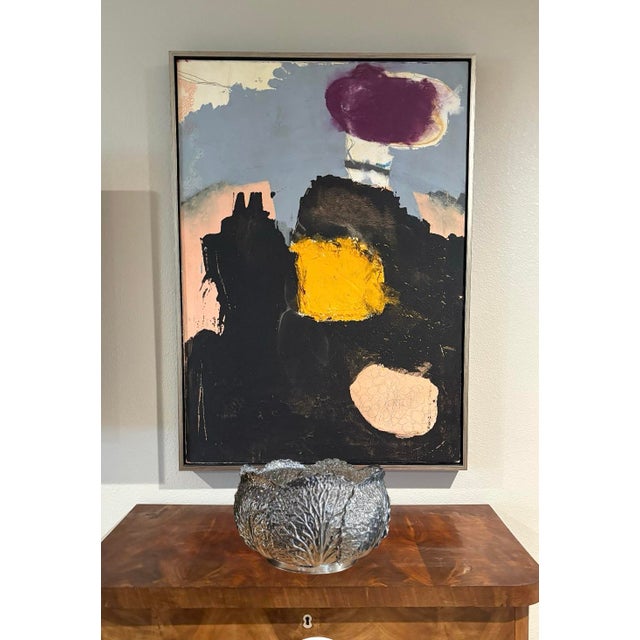 Impressive and rare, large sterling silver bowl with an artichoke and lettuce leaf pattern. Plus, it comes with a crystal...