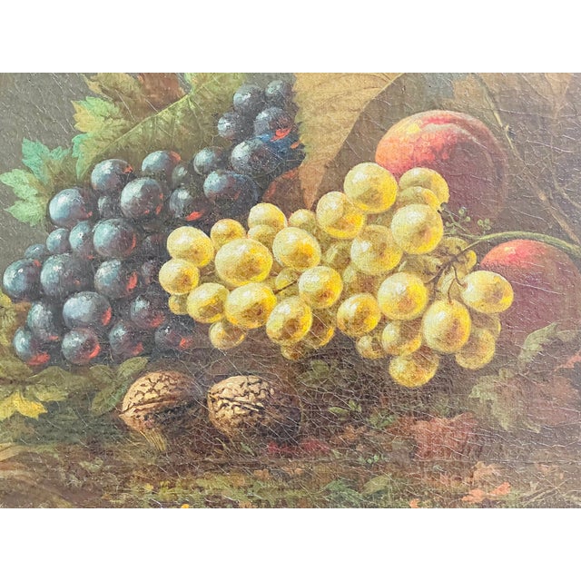 1820 Dark Academia Pair of Still Lives With Fruits Bogdaniy Style For Sale - Image 9 of 9