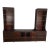 Mahogany 3 Piece Wall Unit Lighted Curious and Storage. Leather Tops. For Sale