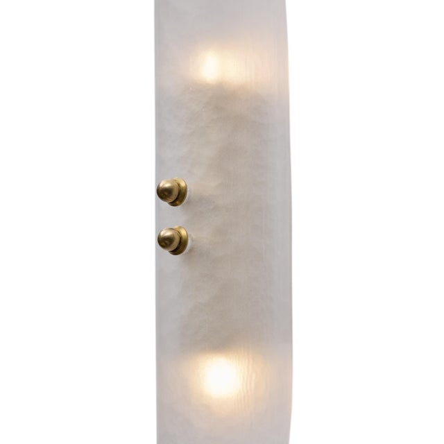 2020s Pair of Contemporary Venetian Acid-Etched Panel Sconces, Murano, Italy For Sale - Image 5 of 9