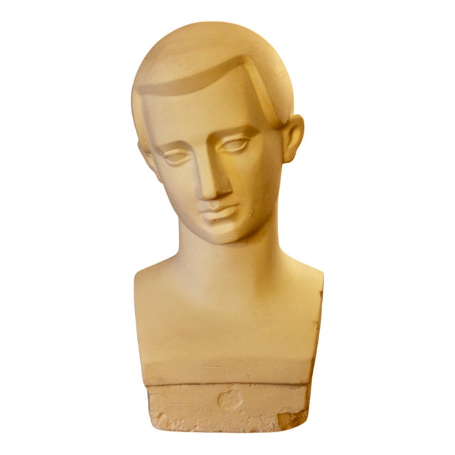 Art Deco Italian Plaster Bust, 1930 For Sale