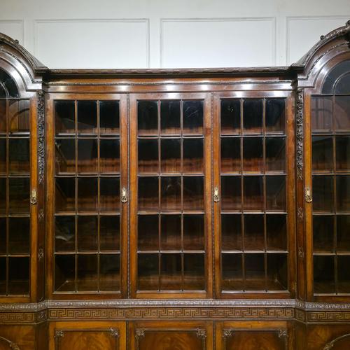 Gillows Carved Mahogany Library Bookcase For Sale - Image 3 of 18