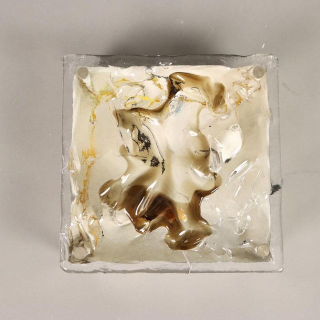 Vintage Ceiling Lamp in Blown Glass and Aluminium, 1970s For Sale - Image 5 of 6