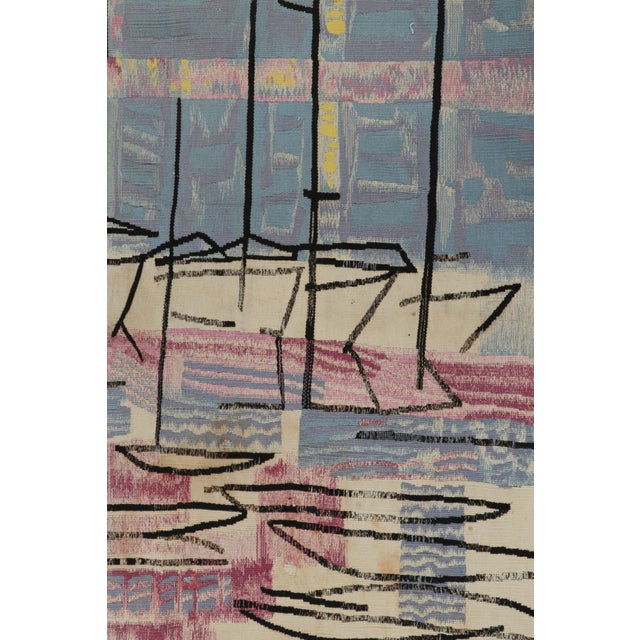 Abstract Rare Signed Vintage Abstract Tapestry by Etienne Poirier, From Rug & Kilim For Sale - Image 3 of 8