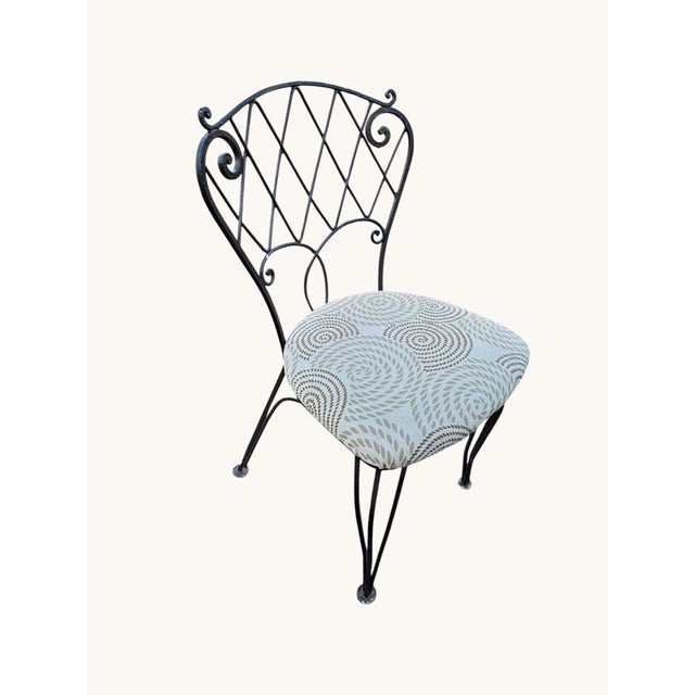 Mid-Century Modern Mid Century Wrought Iron Patio Dining Chairs – Heavy Vintage Outdoor Set of 4 For Sale - Image 3 of 10
