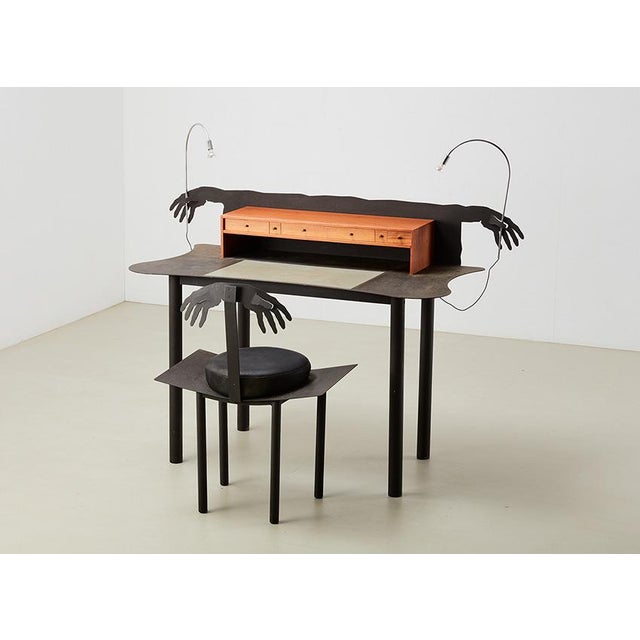 Entremanos Desk & Chair attributed to Artist and Architect Andres Nagel for Akaba, Spain, 1988, Set of 2 For Sale - Image 13 of 13