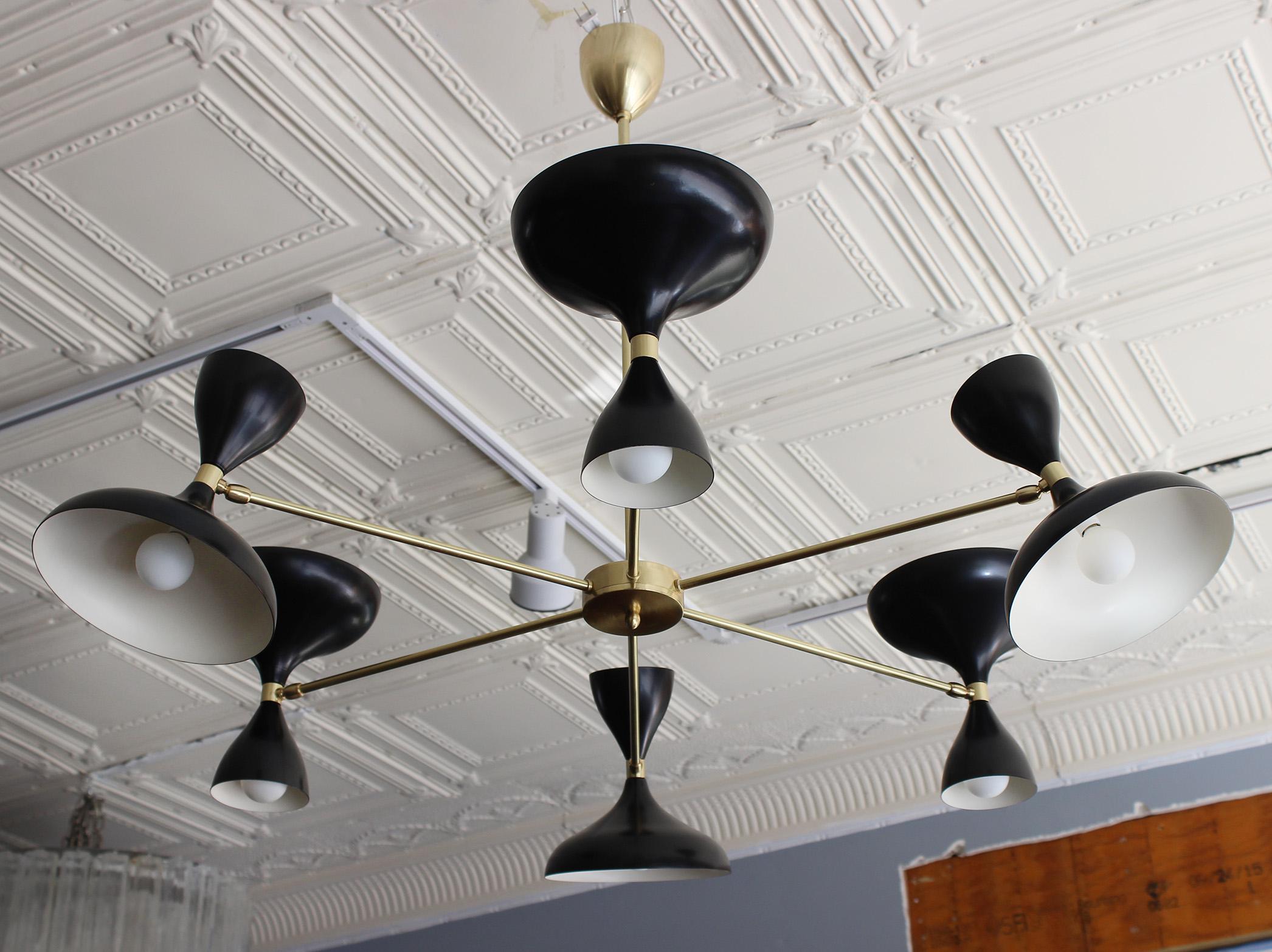 black mid century modern chandelier