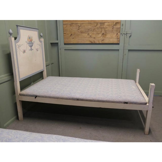 Wood Hand-Painted Twin Beds, 1960s, Set of 2 For Sale - Image 7 of 8