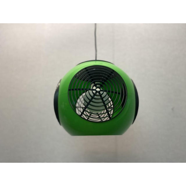 Vintage Ufo Ceiling Lamp in Green Plastic and with Black Grids from Massive Lighting, 1970s For Sale - Image 11 of 18